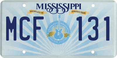 MS license plate MCF131