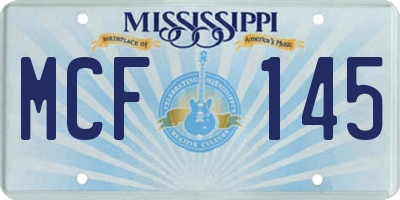 MS license plate MCF145