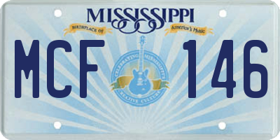 MS license plate MCF146