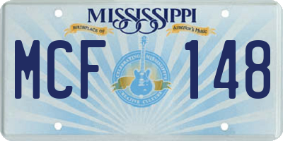 MS license plate MCF148