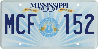 MS license plate MCF152