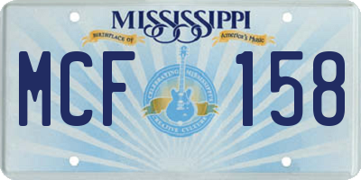 MS license plate MCF158