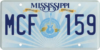 MS license plate MCF159