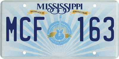 MS license plate MCF163