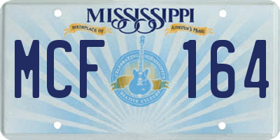 MS license plate MCF164