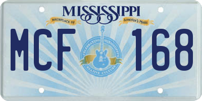 MS license plate MCF168