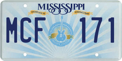 MS license plate MCF171