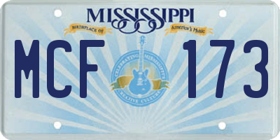 MS license plate MCF173