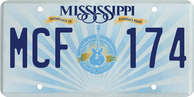 MS license plate MCF174