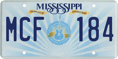 MS license plate MCF184