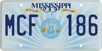 MS license plate MCF186