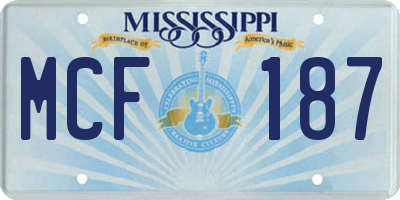 MS license plate MCF187