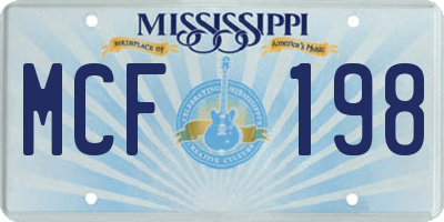 MS license plate MCF198