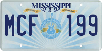 MS license plate MCF199