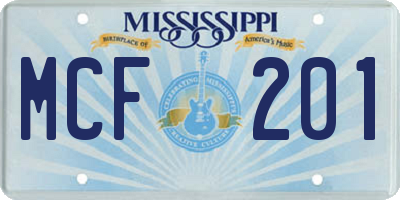 MS license plate MCF201