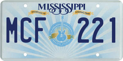 MS license plate MCF221