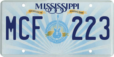 MS license plate MCF223