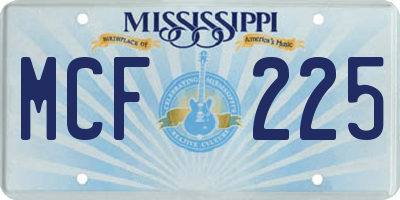 MS license plate MCF225