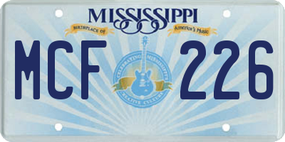 MS license plate MCF226