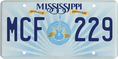 MS license plate MCF229