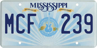 MS license plate MCF239