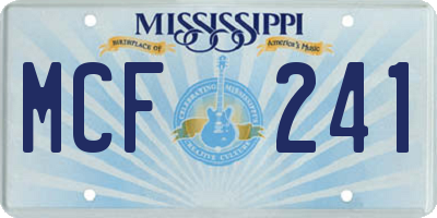 MS license plate MCF241