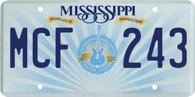 MS license plate MCF243