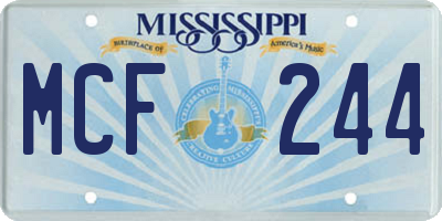 MS license plate MCF244