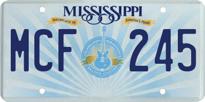 MS license plate MCF245