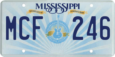 MS license plate MCF246