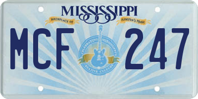 MS license plate MCF247