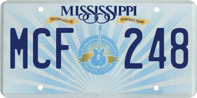 MS license plate MCF248
