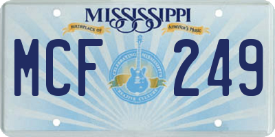 MS license plate MCF249