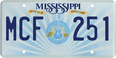 MS license plate MCF251