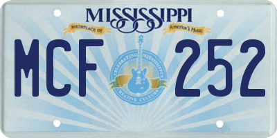 MS license plate MCF252