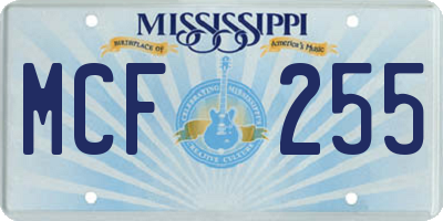 MS license plate MCF255