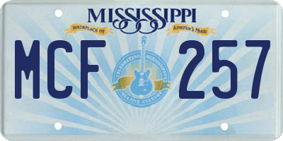MS license plate MCF257