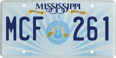 MS license plate MCF261