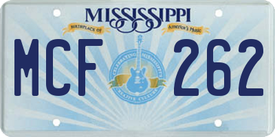 MS license plate MCF262