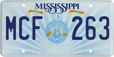 MS license plate MCF263
