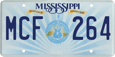 MS license plate MCF264