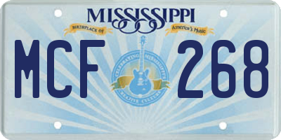 MS license plate MCF268