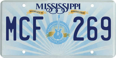 MS license plate MCF269