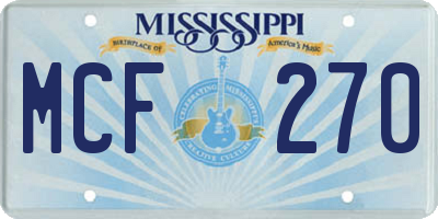 MS license plate MCF270
