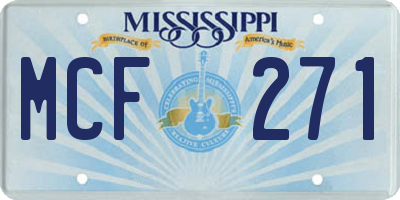 MS license plate MCF271