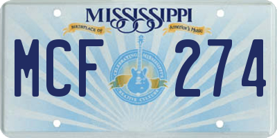 MS license plate MCF274