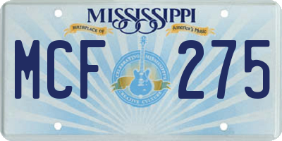 MS license plate MCF275