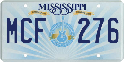 MS license plate MCF276