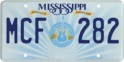 MS license plate MCF282