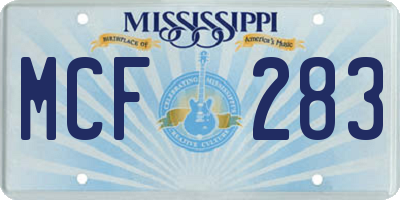 MS license plate MCF283